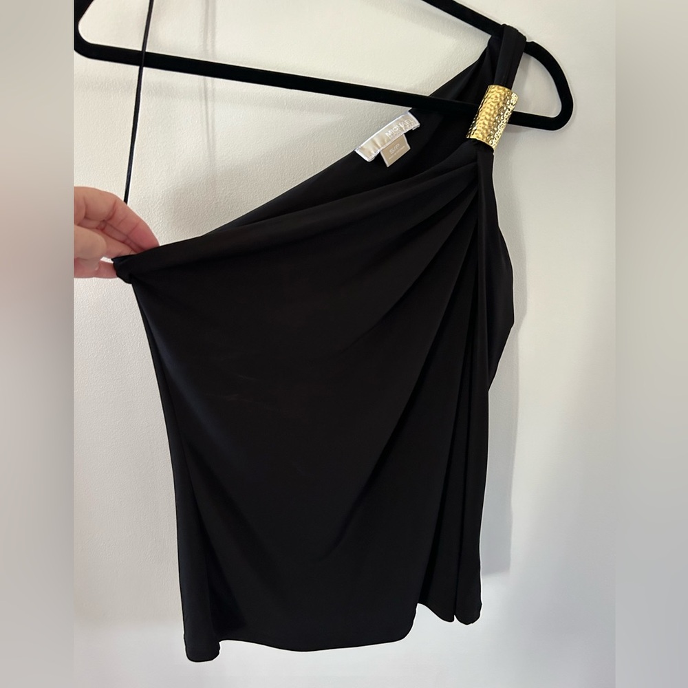 Black one shoulder top